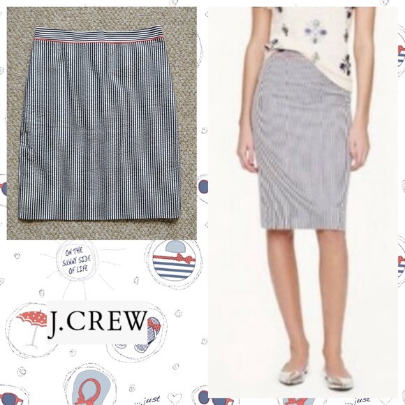 J. Crew Dresses & Skirts - J. Crew striped seersucker pencil skirt 00